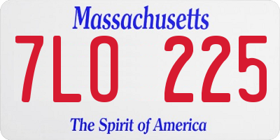 MA license plate 7LO225