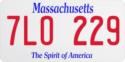MA license plate 7LO229
