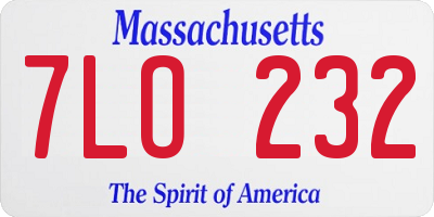 MA license plate 7LO232