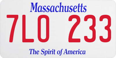 MA license plate 7LO233