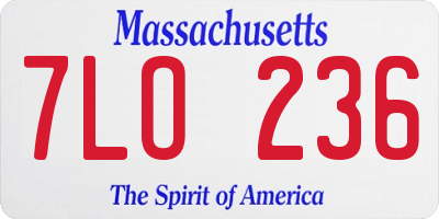 MA license plate 7LO236