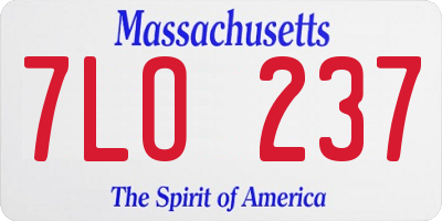 MA license plate 7LO237