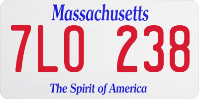 MA license plate 7LO238