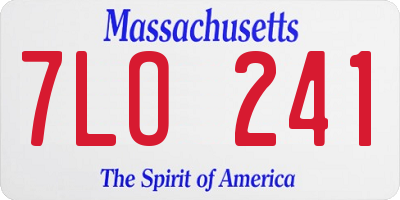 MA license plate 7LO241