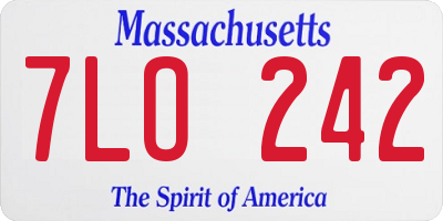 MA license plate 7LO242