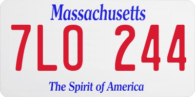 MA license plate 7LO244