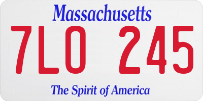 MA license plate 7LO245