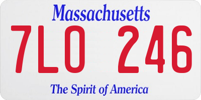 MA license plate 7LO246