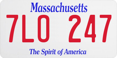 MA license plate 7LO247