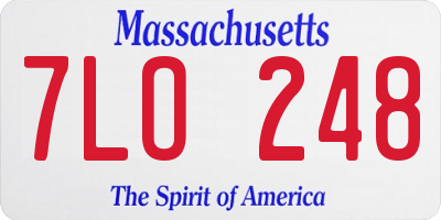 MA license plate 7LO248