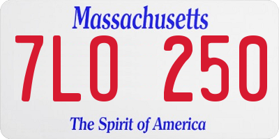 MA license plate 7LO250