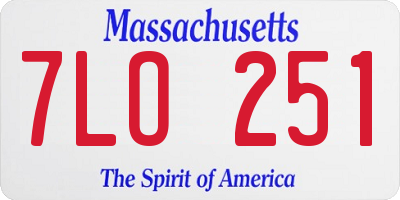 MA license plate 7LO251