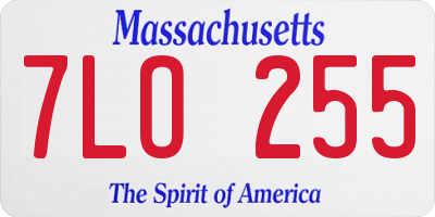 MA license plate 7LO255