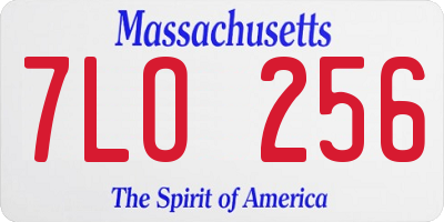 MA license plate 7LO256