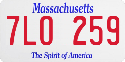 MA license plate 7LO259