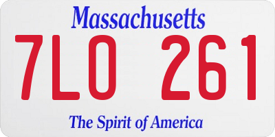 MA license plate 7LO261