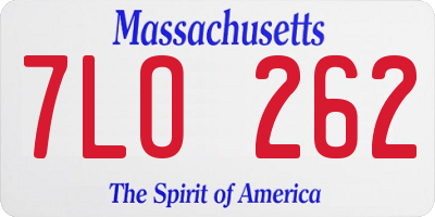 MA license plate 7LO262