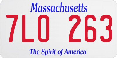 MA license plate 7LO263