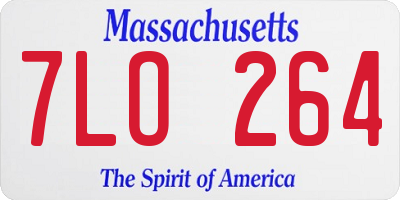 MA license plate 7LO264