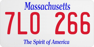 MA license plate 7LO266