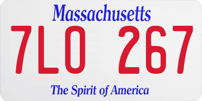 MA license plate 7LO267