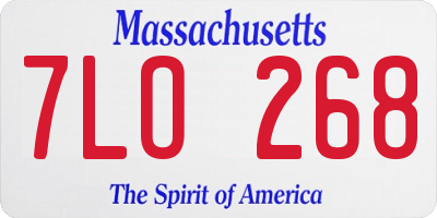 MA license plate 7LO268