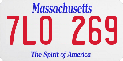 MA license plate 7LO269