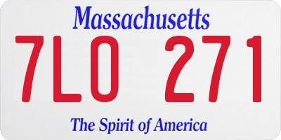MA license plate 7LO271