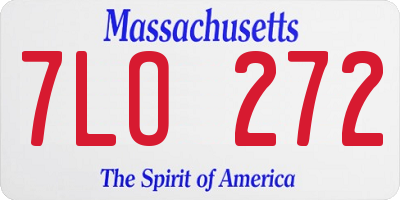 MA license plate 7LO272