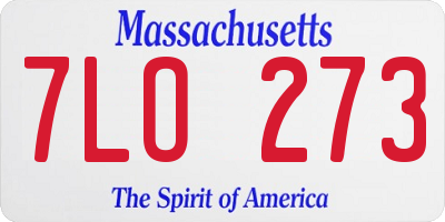 MA license plate 7LO273