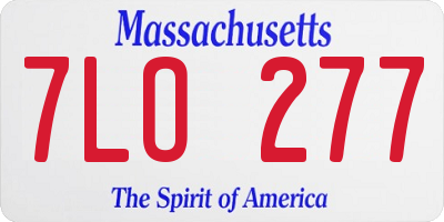 MA license plate 7LO277
