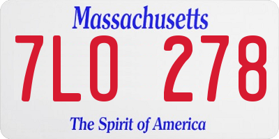 MA license plate 7LO278