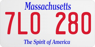 MA license plate 7LO280