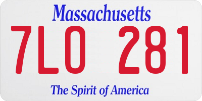 MA license plate 7LO281