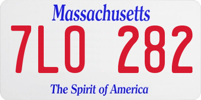 MA license plate 7LO282