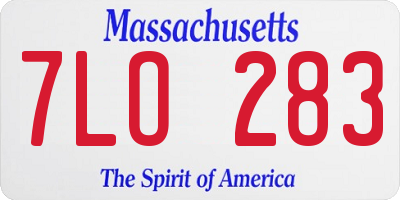 MA license plate 7LO283