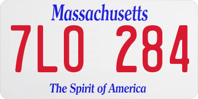 MA license plate 7LO284