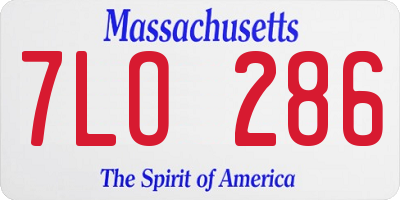 MA license plate 7LO286