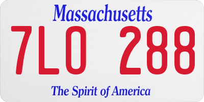 MA license plate 7LO288