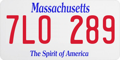 MA license plate 7LO289