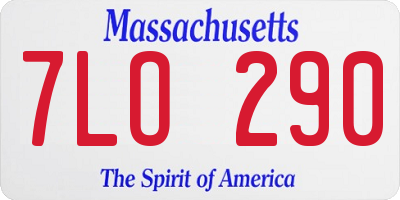 MA license plate 7LO290