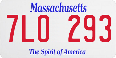 MA license plate 7LO293