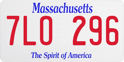 MA license plate 7LO296