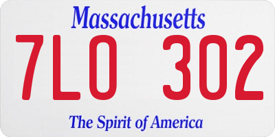 MA license plate 7LO302