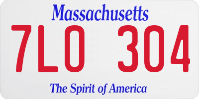 MA license plate 7LO304