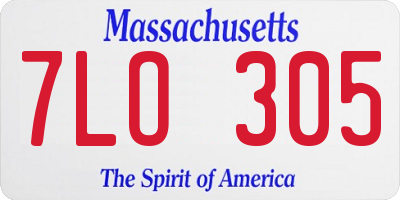 MA license plate 7LO305