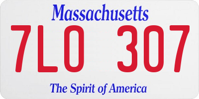 MA license plate 7LO307