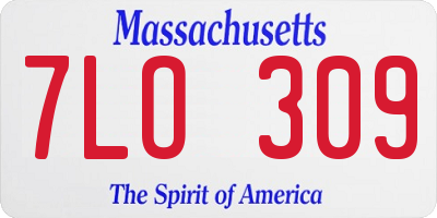 MA license plate 7LO309