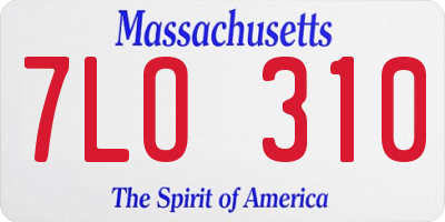 MA license plate 7LO310