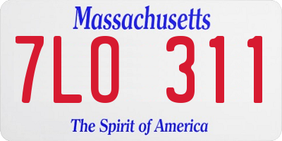 MA license plate 7LO311